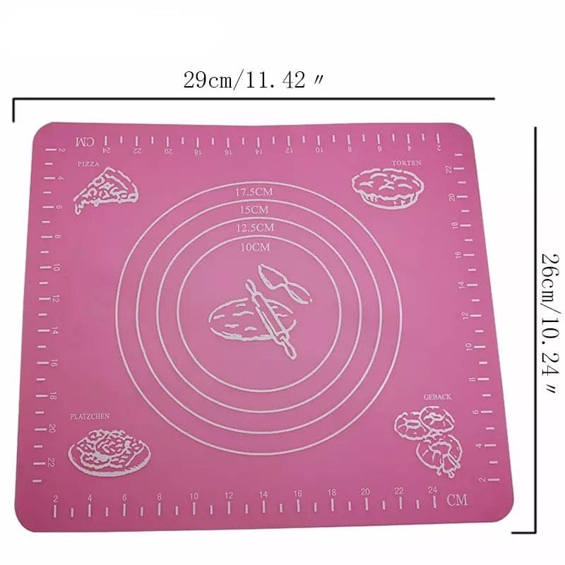 Silicone Baking Mat, Silicone Cake Knead Dough Mat, Non-slip Mat With Measurement Silicone Baking Mat, Silicone Cake Knead Dough Mat, Non-slip Mat With Measurement